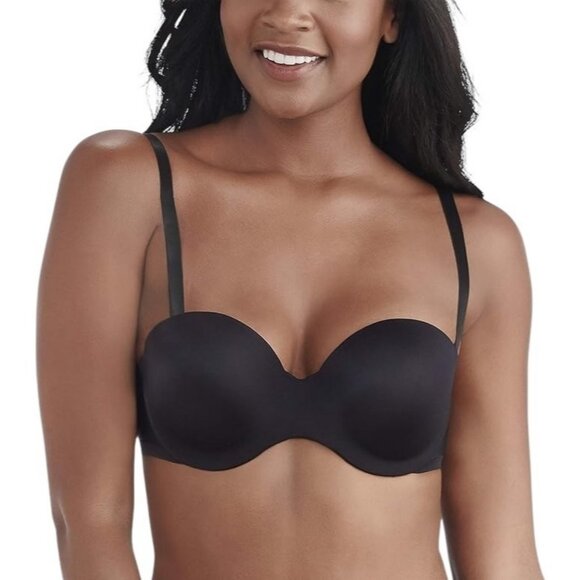 Vanity Fair Women Size 36C Black Nearly Invisible Strapless Underwire Bra 74202 - Picture 2 of 9